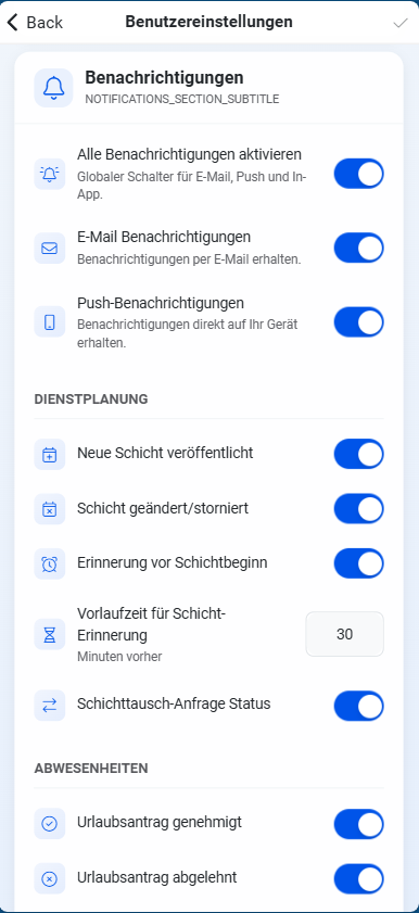 Benachrichtigungseinstellungen