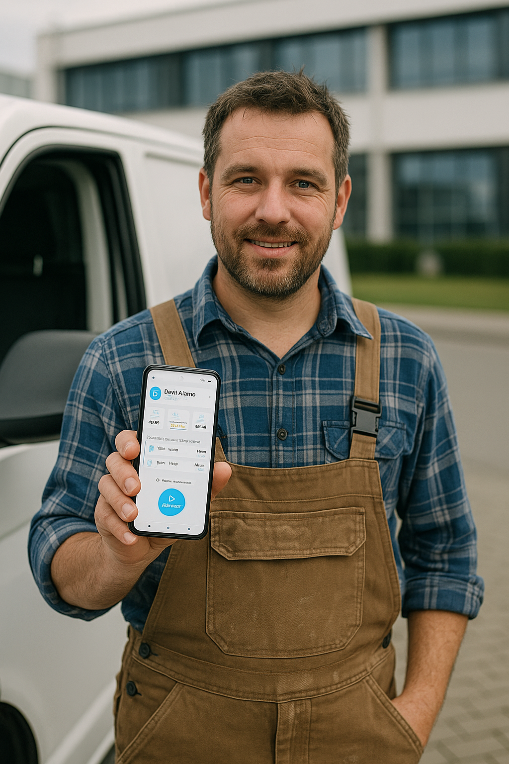 Außendienstmitarbeiter nutzt FixPlaner App